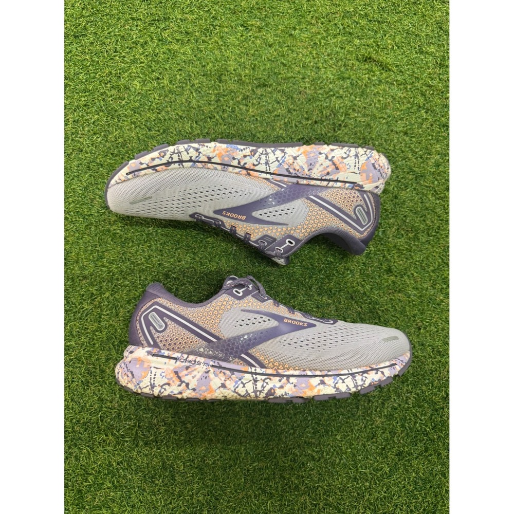 Brooks Ghost 14 Womens Running Shoes Grey Purple Patterned 1203561B490 Size 9
